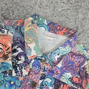 Bend‎ Over BL7714061 Womens 18P Multicolor Paisley Long Sleeve Button Front Jack